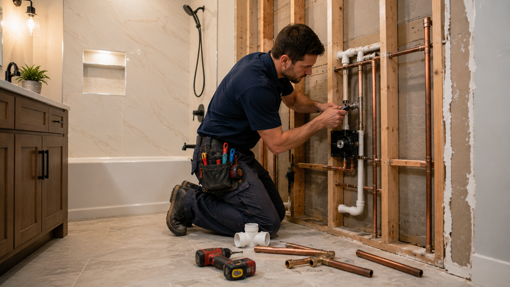 Full Bathroom Plumbing Remodel in Maple Heights